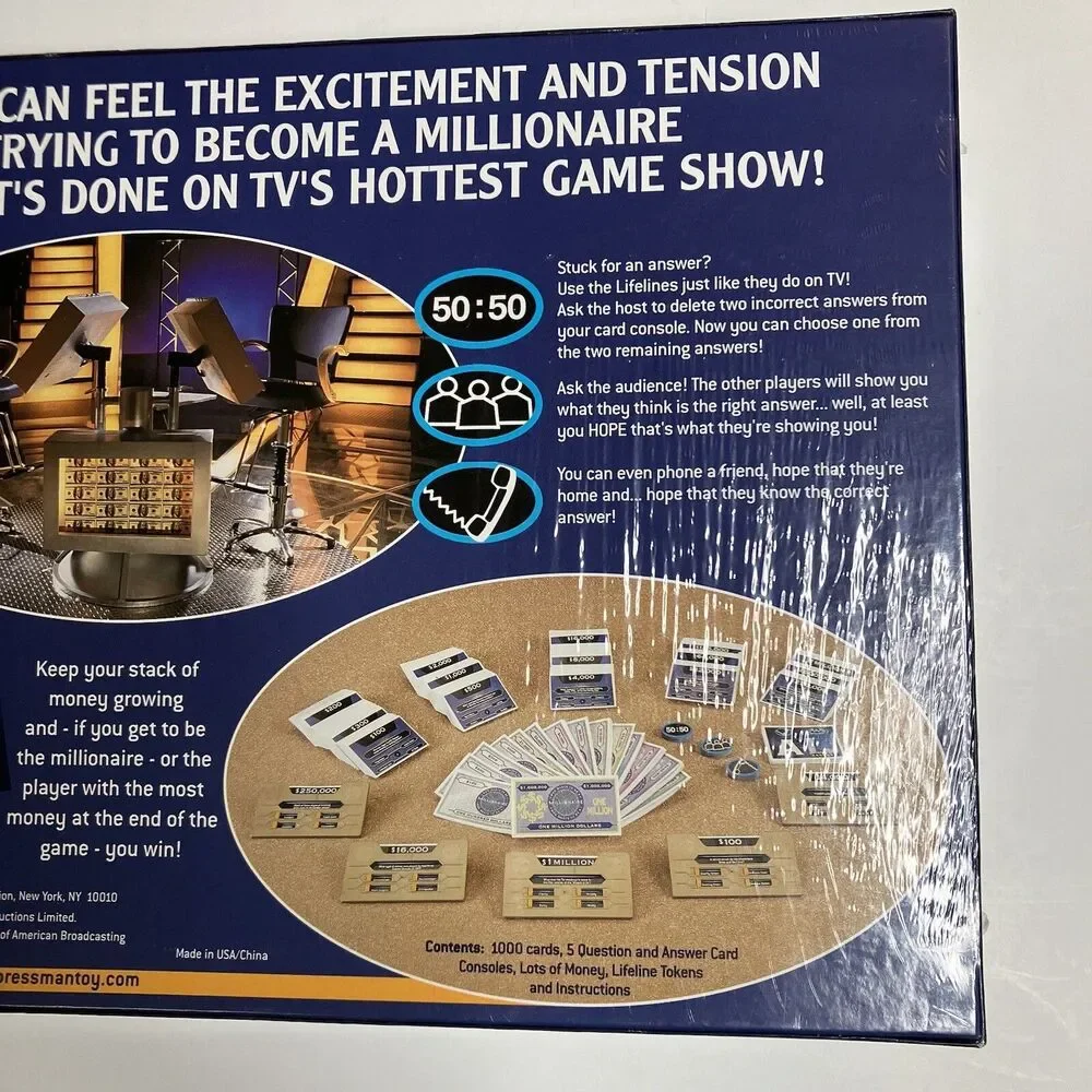 WHO WANTS TO BE A MILLIONAIRE 2000 Pressman FAMILY BOARD GAME Sealed New
